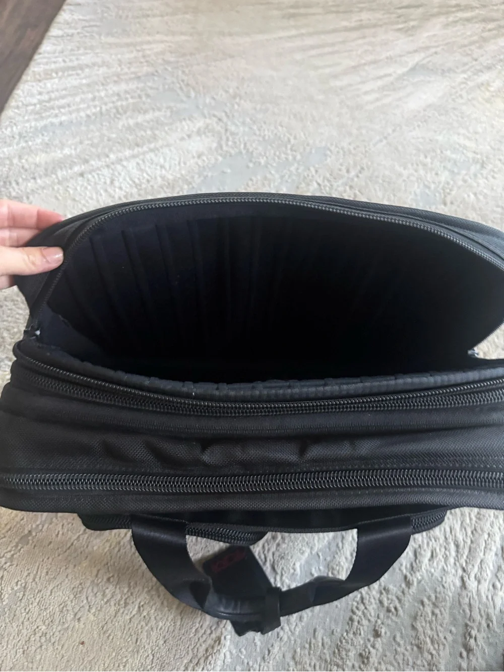 Tumi Alpha 2 T Pass Briefcase 26145DH Black Ballistic Nylon Bag Laptop Sleeve